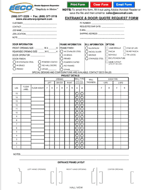 EECO Doors & Entrances Quote Request Form